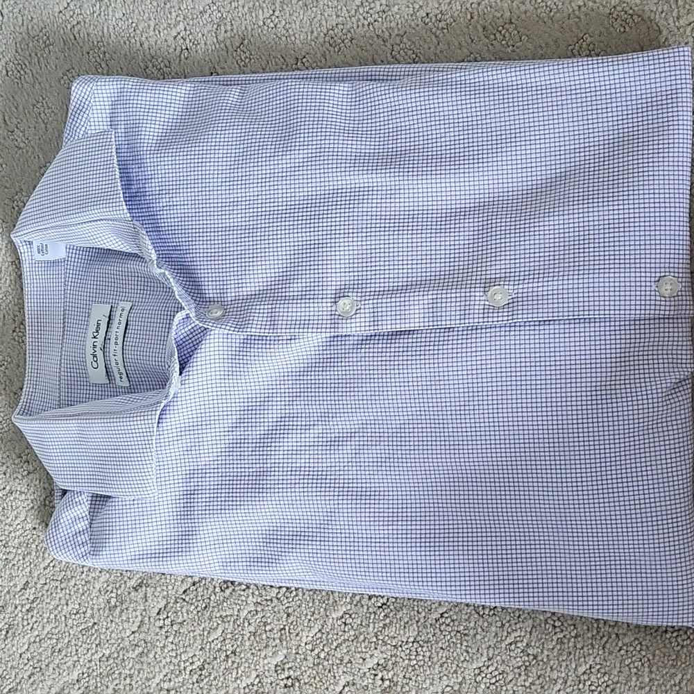 Calvin Klein Men's Blue Checkered Shirt